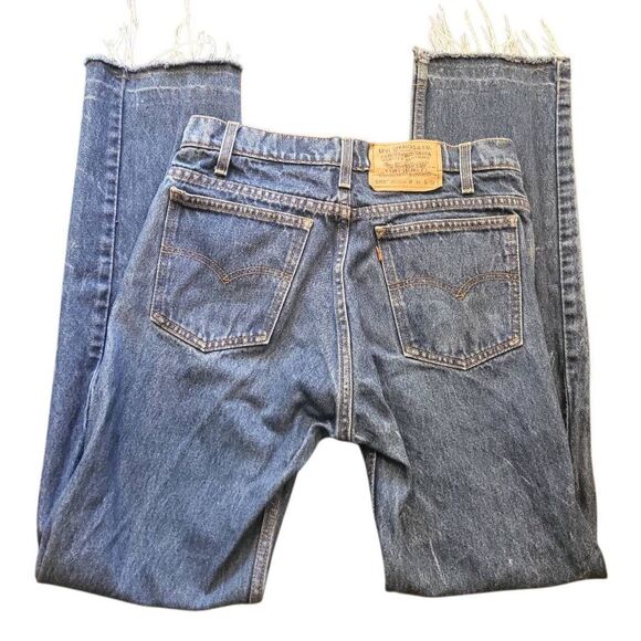 Levi's Jeans Women's 30 Blue Vintage 94 505 Orange Tab Raw Hem Upcycled - Picture 2 of 6